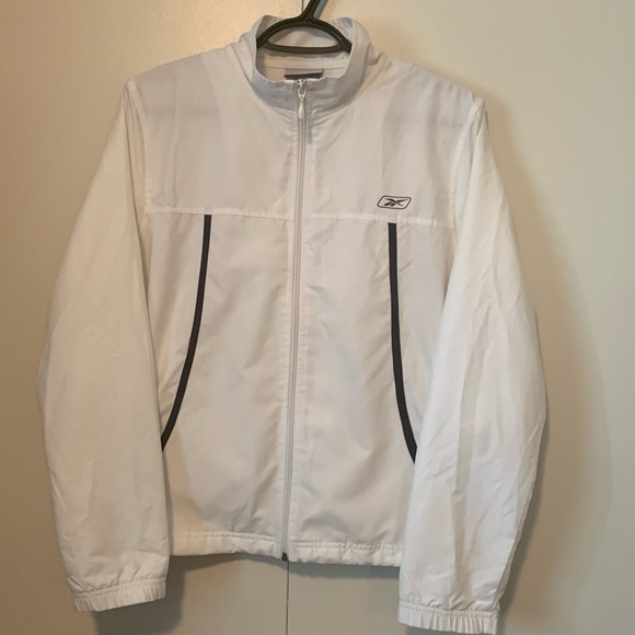 Reebok White & Black Light Mesh Jacket Size Medium - Picture 1 of 11